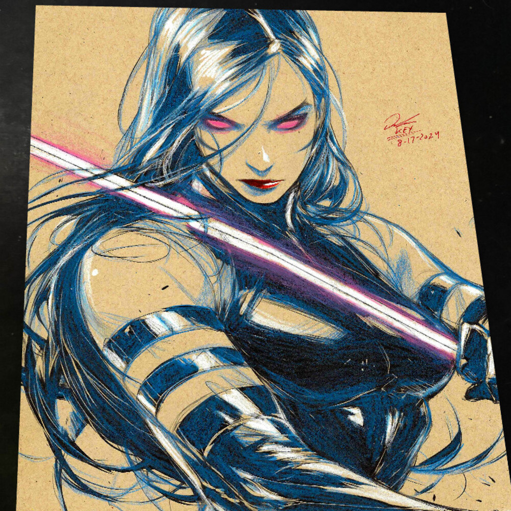 Psylocke Art Print Signed 8.5x11 | Art by Keyeske
